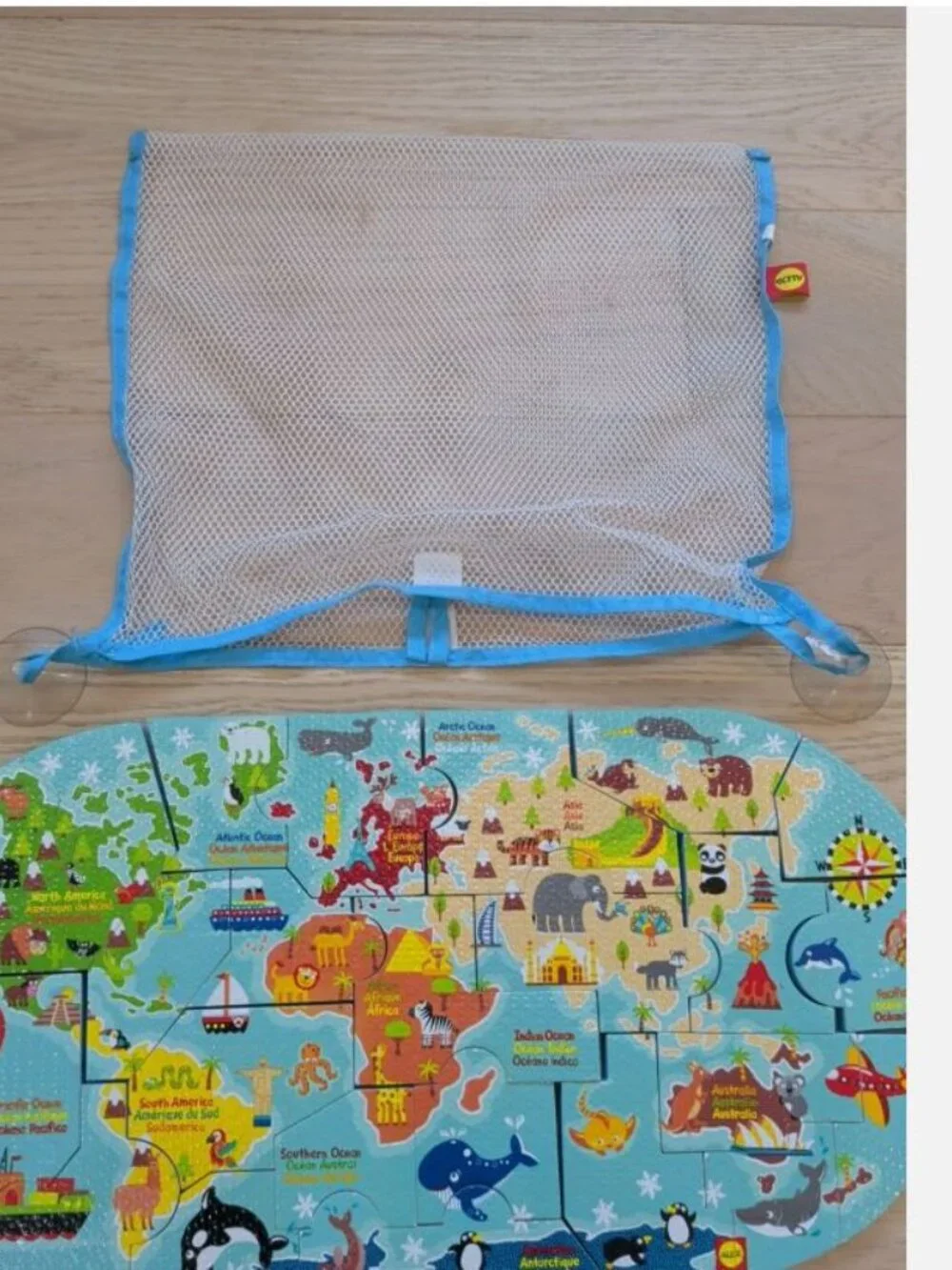 ALEX TOYS Bath Map World Tub 29pcs 20 x 10 inch Storage Bag Included Water Toy